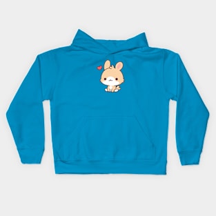 cute rabbit with heart Kids Hoodie